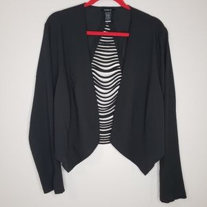 Torrid Black Cropped Jacket with Lattice Back 2X